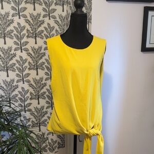 Ophelia Roe Yellow Sleeveless Tie-Front Top